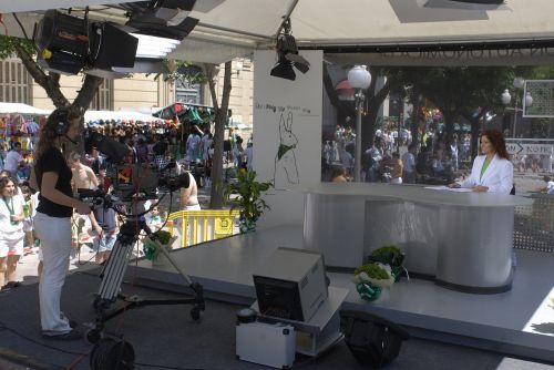 Estudio de Aragón Televisión en las Fiestas de San Lorenzo